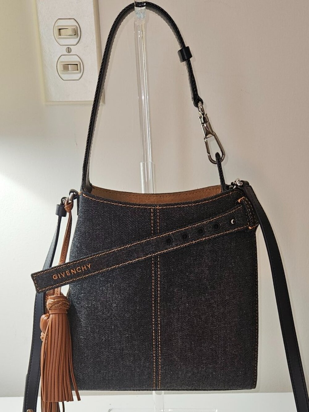 Givenchy Mini Denim Belted Hobo Bag